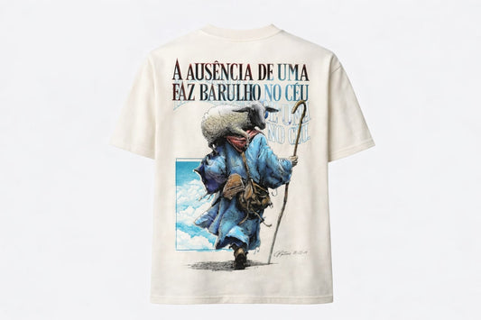 T-shirt A ausência de uma faz barulho no céu